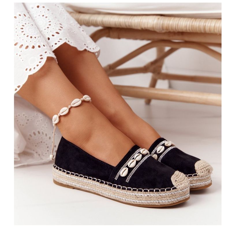 PG1 Espadrile pe platformă cu scoică neagră negru 1 PG1 Espadrile pe platformă cu scoică neagră negru 1