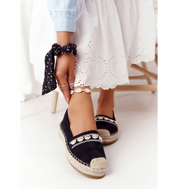 PG1 Espadrile pe platformă cu scoică neagră negru 2 PG1 Espadrile pe platformă cu scoică neagră negru 2