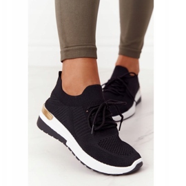 PG1 Încălțăminte sport Adidași pe pană neagră Adeyla alb negru 1