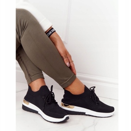 PG1 Încălțăminte sport Adidași pe pană neagră Adeyla alb negru 2