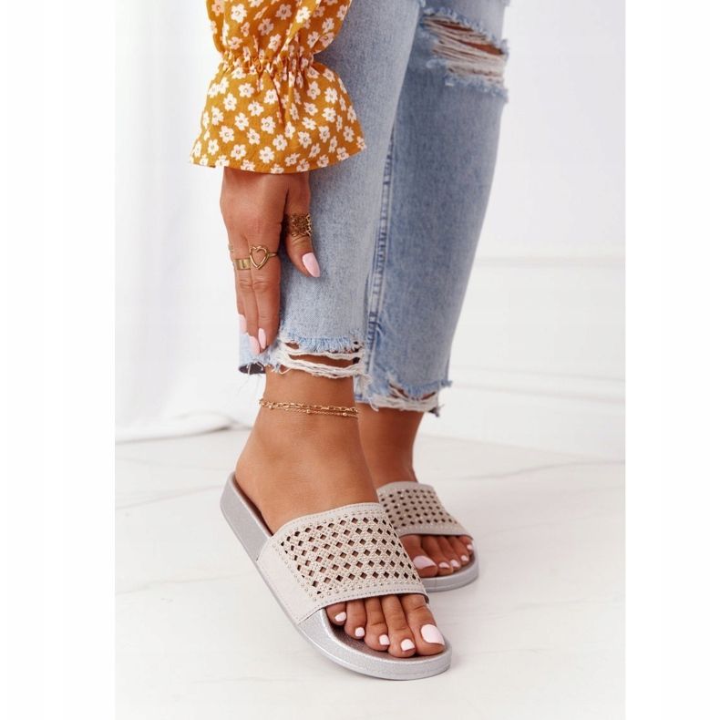 EVE Papuci de cauciuc paiete gri Tonya 2