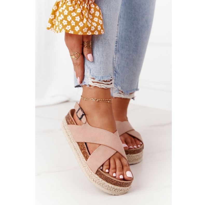 Sandale pe platforma Cork Big Star FF274A130 Bej 2