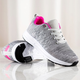 SHELOVET Adidași ușori cu dantelă gri 1