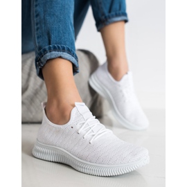 SHELOVET Pantofi sport din material textil ușor alb 2