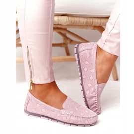 Mocasini Rio Flore din piele ecologică roz 5