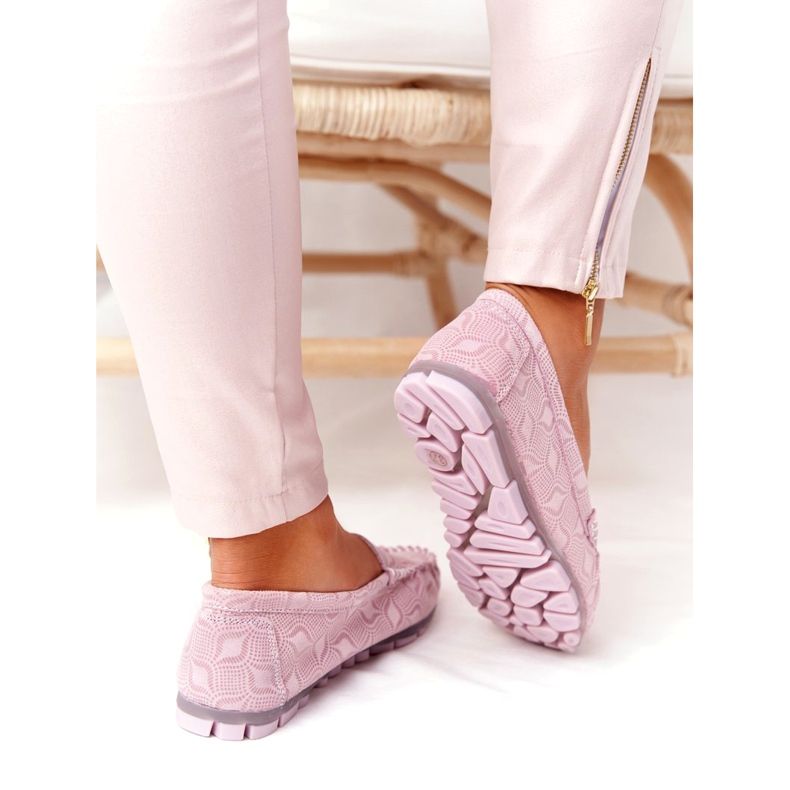 Mocasini Rio Flore din piele ecologică roz 4