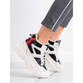 Seastar Ghete de moda sportive alb negru roșu 1 Seastar Ghete de moda sportive alb negru roșu 1