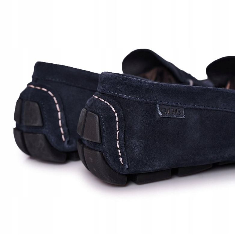 Mocasini casual din piele de căprioară GOE HH1N4065 Blue Navy albastru marin 1