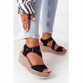 Sandale de piele cu piele Big Star FF276016 Negru 1