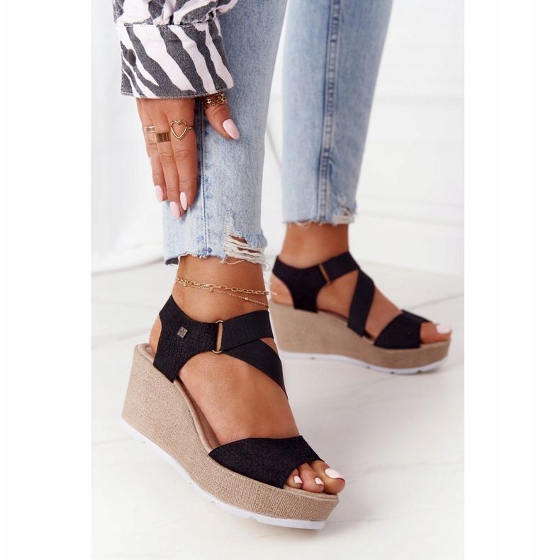 Sandale de piele cu piele Big Star FF276016 Negru 1