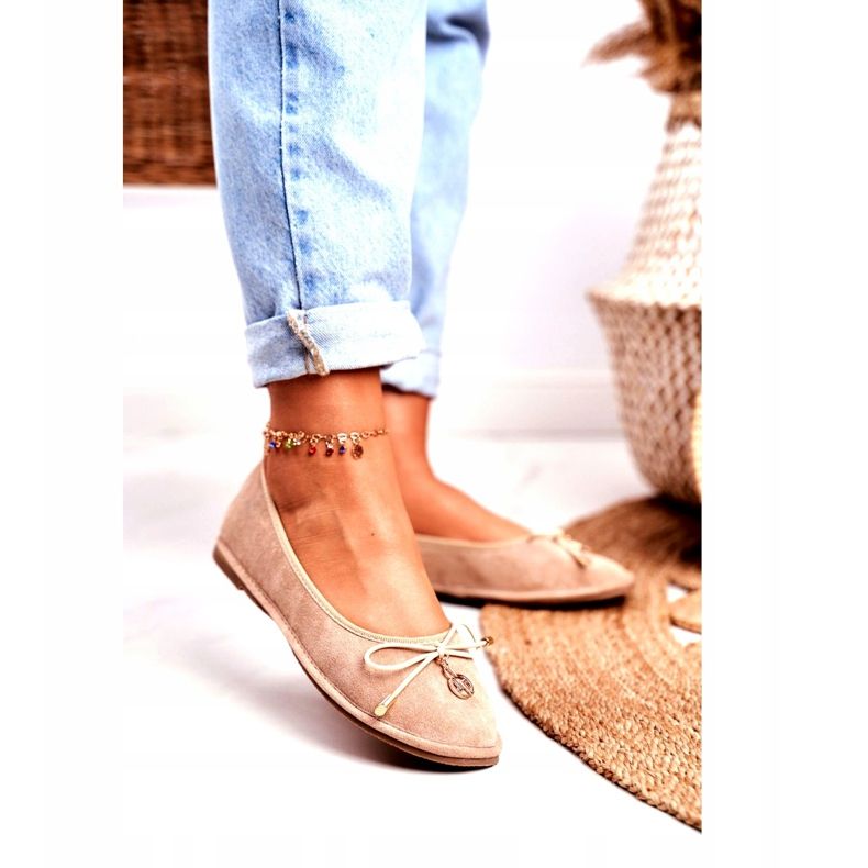 Balerini de damă Lu Boo Suede Beige bej 1