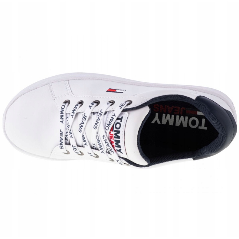 Încălțăminte Tommy Hilfiger Iconic din piele plată în EN0EN01113-YBR alb albastru marin 2