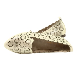 Balerine aurite ajurate Filippo DP2039 GO bej de aur 4