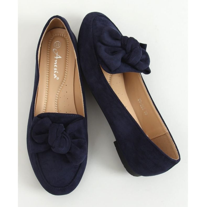Mocasini cu arc bleumarin 88-382 Navy albastru marin 1