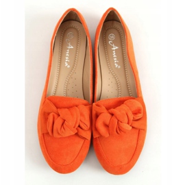 Mocasini portocalii cu fundă 88-382 Portocaliu portocale 1