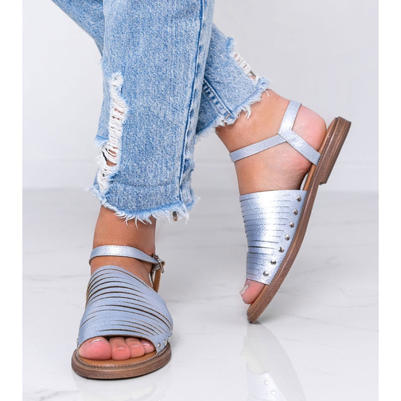 Sandale maro albastru strălucitor roz 1