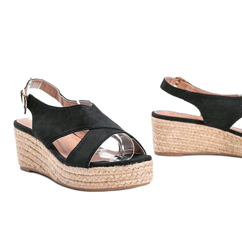 Espadrile negre pe pană de Marina negru 1