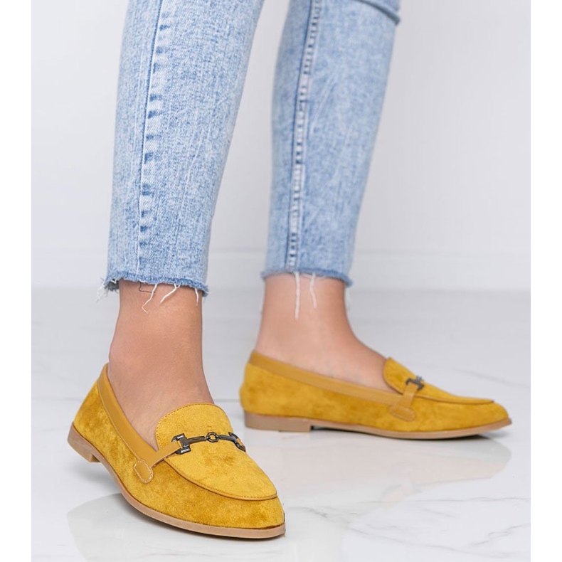 Mocasini muștar din piele ecologică Juliette galben 1 Mocasini muștar din piele ecologică Juliette galben 1