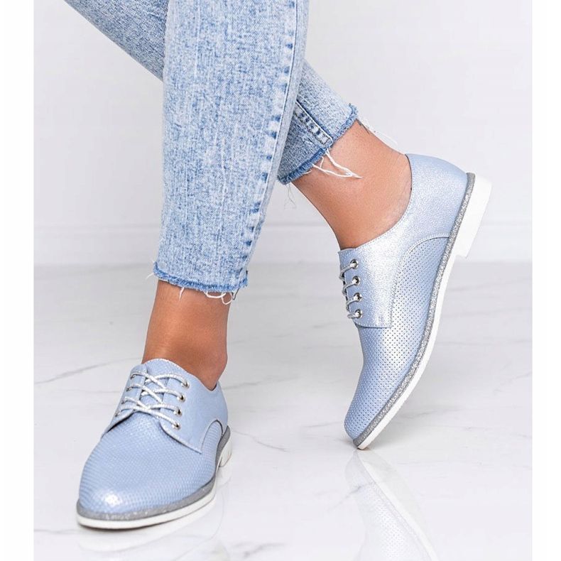 Încălțăminte ajurată Kyoto albastră strălucitoare albastru 2