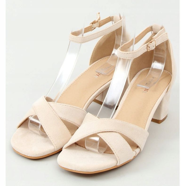 Sandale bej cu toc înalt 8832 Bej 1