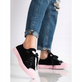 SHELOVET Adidași legați elegant negru 1