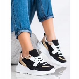 SHELOVET Adidași eleganți cu plasă negru 2