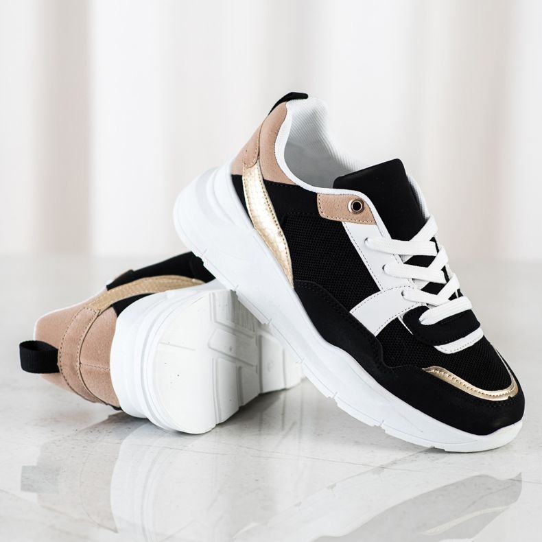 SHELOVET Adidași eleganți cu plasă negru 1