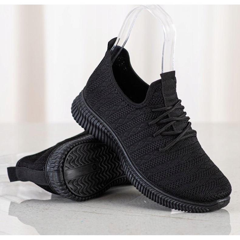SHELOVET Pantofi sport din material textil ușor negru 1