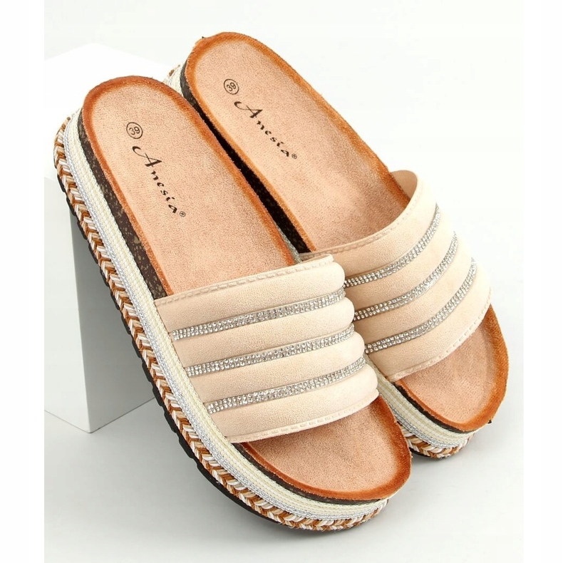 Papuci pe talpa decorată N-96 Bej 1