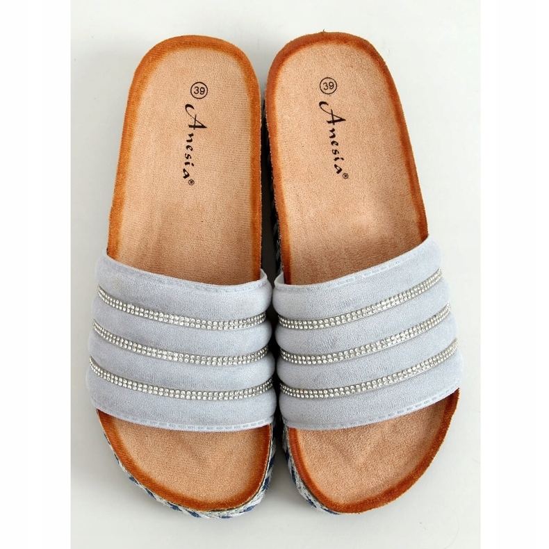 Albastru N-96 Papuci albastru pe talpa decorată 1