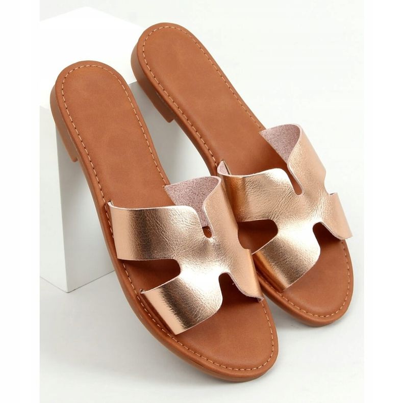 Papuci de șampanie pentru femei, șampanie 55-2 roz 1