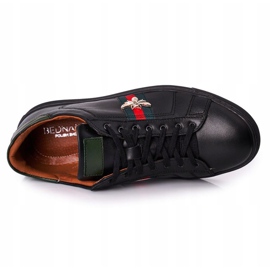 Bednarek Polish Shoes Adidași pentru bărbați din piele pentru bărbați Bednarek Black negru 1