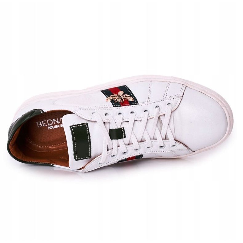 Bednarek Polish Shoes Încălțăminte din piele pentru bărbați Adidași Bednarek White alb 1