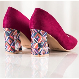 Sabatina Pompe deschise cu toc decorativ roz 1