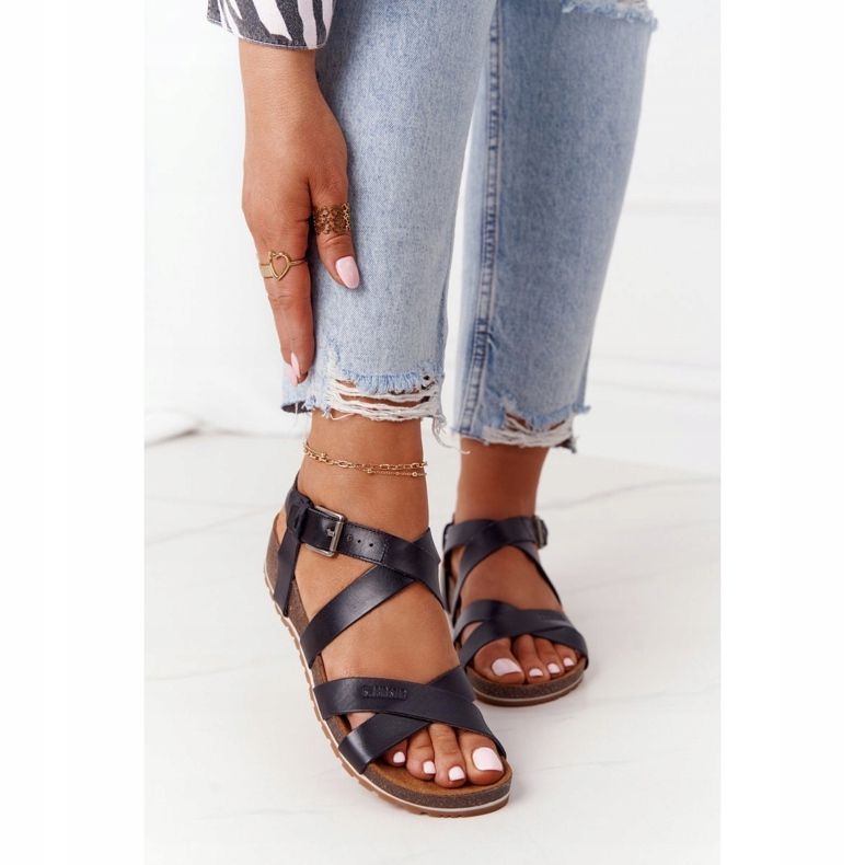 Sandale negre pe talpa de plută Big Star DD274A009 negru 1