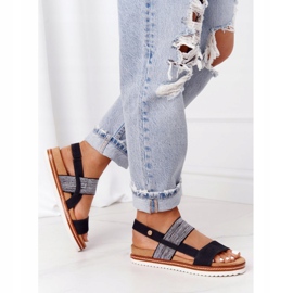 EVE Sandale cu manșetă argintie negru Almeria 2