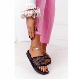 EVE Papuci de cauciuc Tonya negri cu paiete negru 1