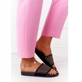 EVE Papuci de cauciuc Tonya negri cu paiete negru 2