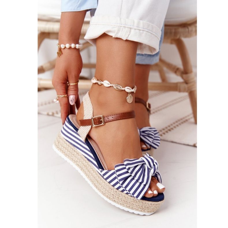 PG1 Sandale cu toc bleumarin La Isla Bonita alb albastru multicolor 1