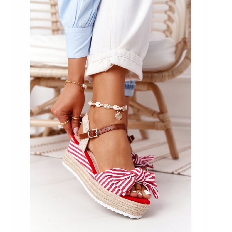 PG1 Sandale Wedge în stilul Mării Roșii La Isla Bonita alb roșu multicolor 2 PG1 Sandale Wedge în stilul Mării Roșii La Isla Bonita alb roșu multicolor 2