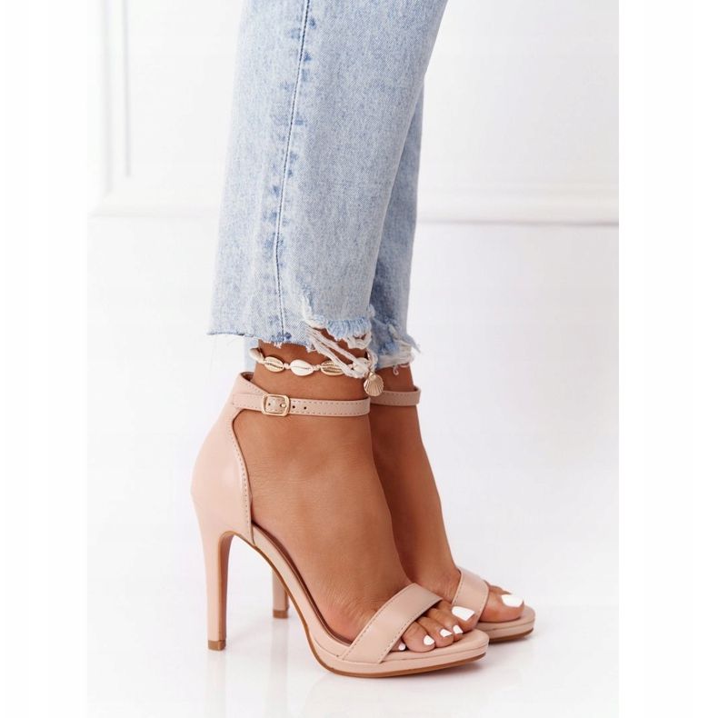 PG1 Sandale elegante pe toc înalt Glamour nud roz 2 PG1 Sandale elegante pe toc înalt Glamour nud roz 2