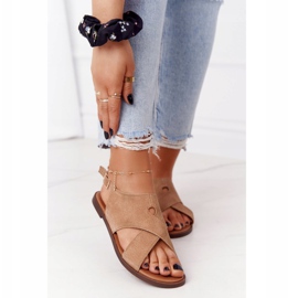 Sandale din piele de căprioară Sergio Leone SK060 Bej 2