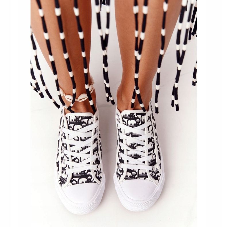 PS1 Adidași logați pentru femei White and Black Day Off alb negru 1