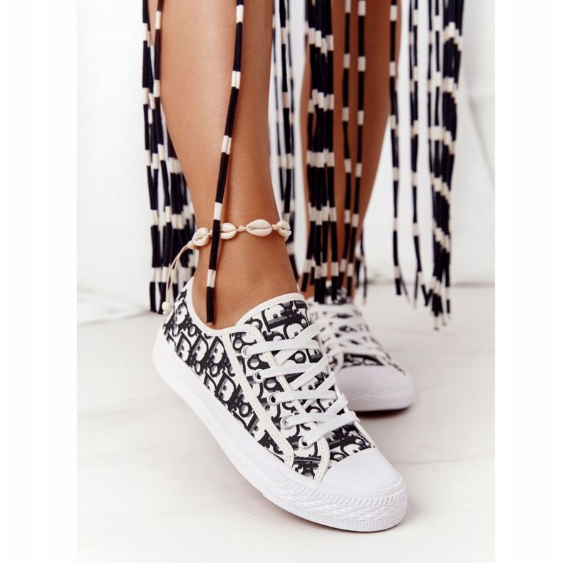 PS1 Adidași logați pentru femei White and Black Day Off alb negru 2