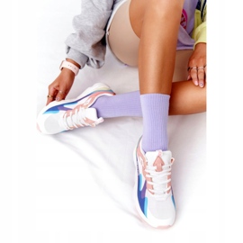 Încălțăminte sport pentru femei Foam de memorie Big Star HH274809 Alb-roz violet albastru galben 3