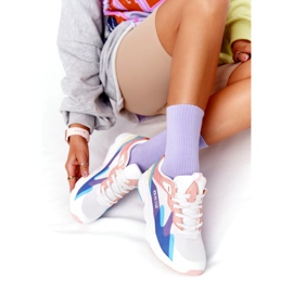Încălțăminte sport pentru femei Foam de memorie Big Star HH274809 Alb-roz violet albastru galben 2