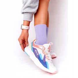 Încălțăminte sport pentru femei Foam de memorie Big Star HH274809 Alb-roz violet albastru galben 1
