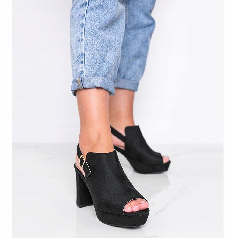 Sandale negre pe postul lui Lordly negru 1