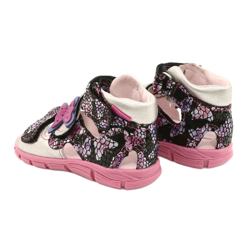 Mazurek Sandale din piele pentru fete ridicate 291 cu un fluture argint 5