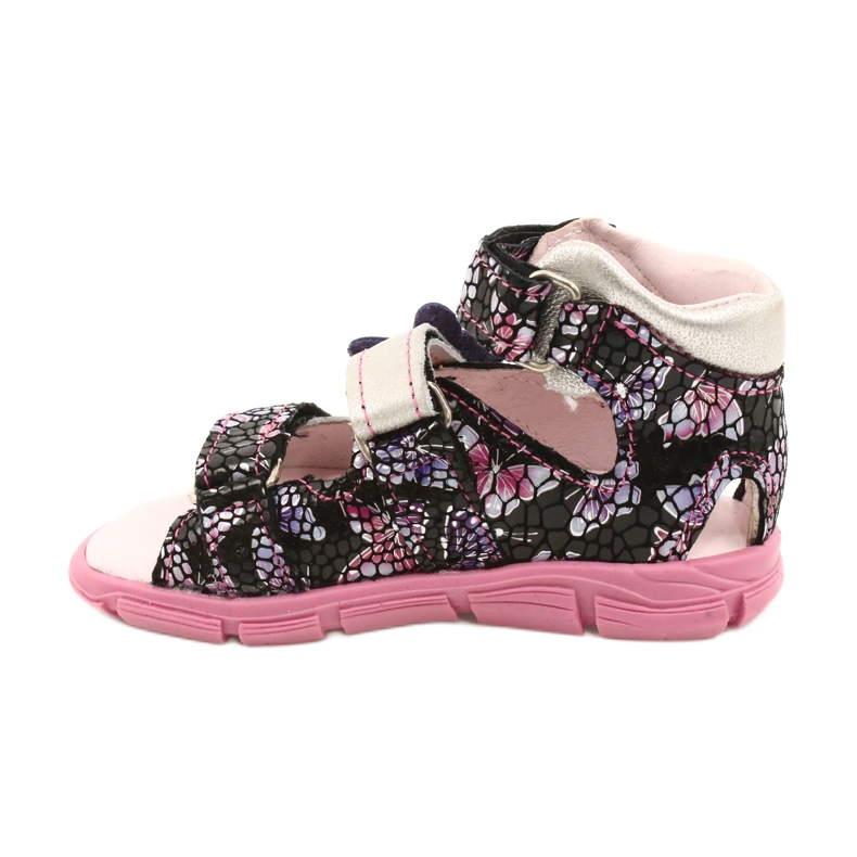 Mazurek Sandale din piele pentru fete ridicate 291 cu un fluture argint 1